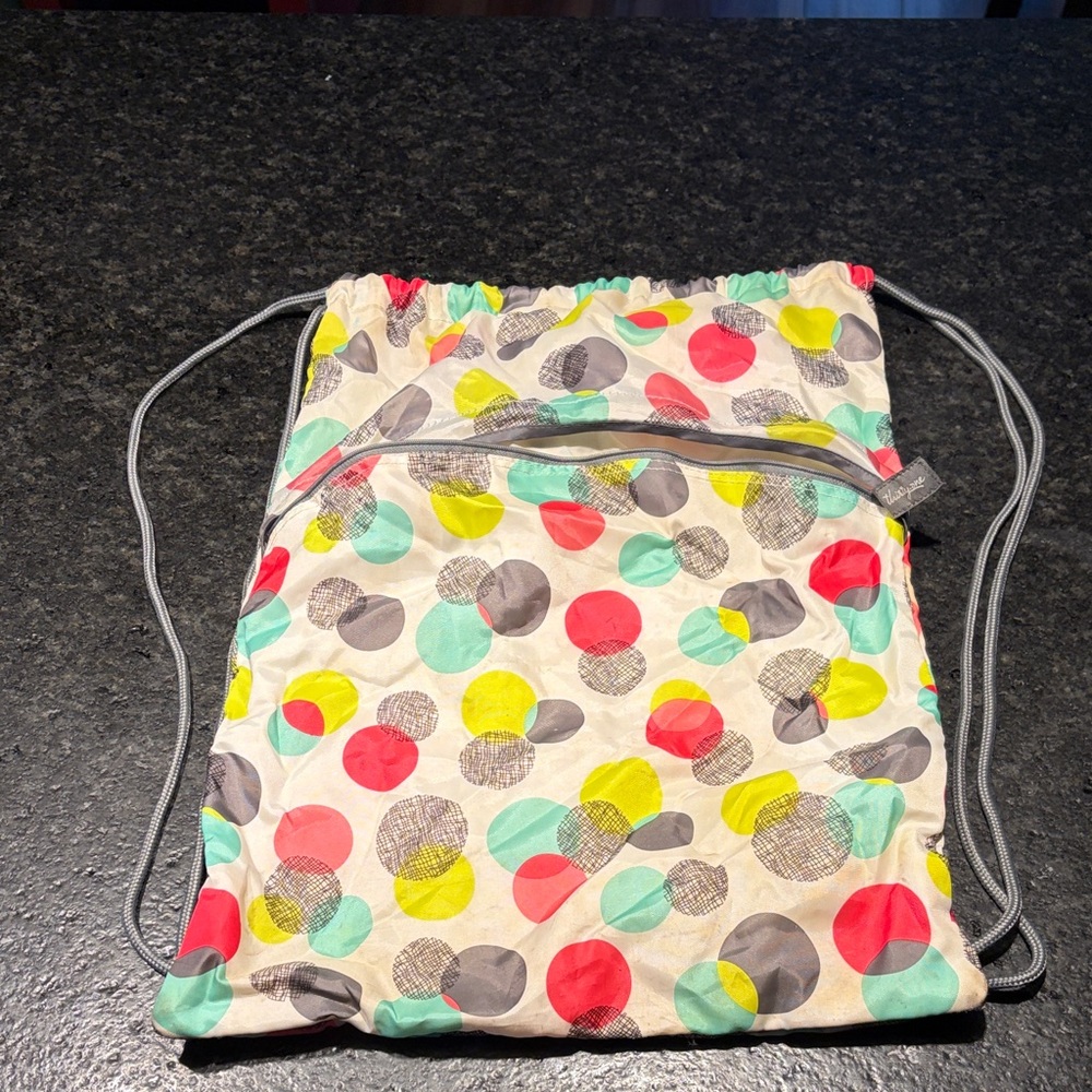Thirty-One Colorful Polka Dot Drawstring Backpack